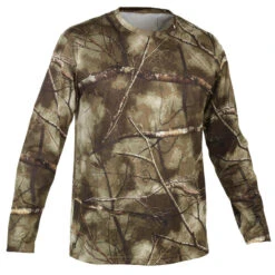 Ademend Camouflage T-shirt Voor De Jacht 100 Bos
