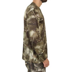 Ademend Camouflage T-shirt Voor De Jacht 100 Bos -Draag Straal ademend jachtshirt 100 lange mouwen camouflage treemetic 3