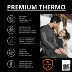 Heat Keeper Thermo Legging Heren Premium Zwart Melange -Draag Straal heat keeper thermo legging heren premium zwart melange 4