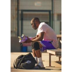 Basketbalshort Voor Heren/dames SH500R Omkeerbaar -Draag Straal omkeerbare basketbalshort voor herendames sh500r paars lila 13