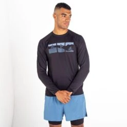 Dare 2b Righteous II Fitness-T-shirt Met Lange Mouwen Voor Heren - Zwart -Draag Straal righteous ii fitness t shirt met lange mouwen voor heren zwart 3