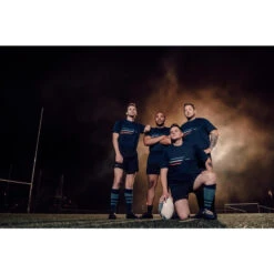 Rugbyshirt Met Korte Mouwen Voor Heren/dames Franse Team R100 Blauw -Draag Straal rugbyshirt met korte mouwen voor herendames franse team r100 blauw 7