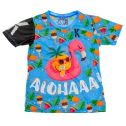 RUNNING SHIRT #PINEAPPLE Voor HEREN - KAMUABU Kleur BLAUW 90grs