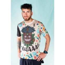 RUNNING SHIRT #SANDBEACH Voor HEREN - KAMUABU Zandkleur 90grs