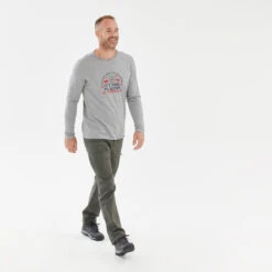 Quechua Shirt Voor Heren NH100 Lange Mouwen -Draag Straal shirt voor heren nh100 lange mouwen grijs 3