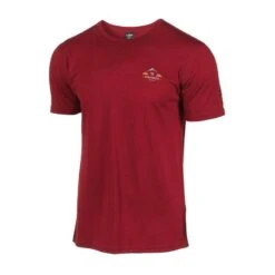 T-shirt Agaton Horizon Royal Cherry Voor Heren - Merinowol - Rood