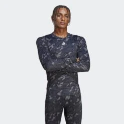 ADIDAS Techfit Allover Print Training Longsleeve