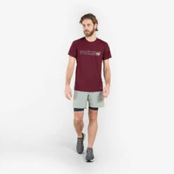 Trailshirt Met Korte Mouwen Voor Heren Met Motief -Draag Straal trailshirt met korte mouwen voor heren bordeaux met motief 4