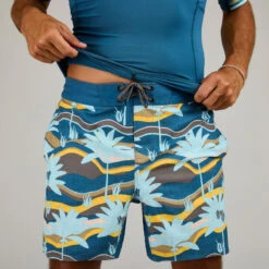 Surfrashguard 500 Met Korte Mouwen Voor Heren -Draag Straal uv werende rashguard voor surfen heren 500 korte mouwen palmeraie 6