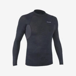 Uv-werende Rashguard Voor Surfen Heren 900 Lange Mouwen Zwart