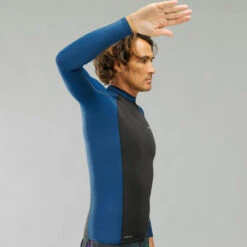 Uv-werende Rashguard Voor Surfen Heren Lange Mouwen Neopreen/lycra Grijs -Draag Straal uv werende rashguard voor surfen heren lange mouwen neopreenlycra grijs 4