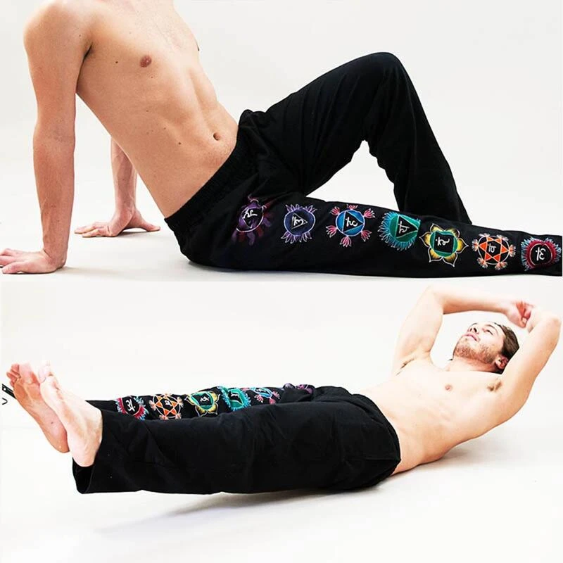 Yoga Broek Voor Heren - 7 Chakras Yogi Comfort, Losjes En Ultra Zacht 4 Yoga Broek Voor Heren - 7 Chakras Yogi Comfort, Losjes En Ultra Zacht - Afbeelding 2