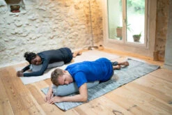 Linnen Yoga T-shirt Voor Heren Made In France -Draag Straal yoga t shirt voor heren 100 linnen made in france indigoblauw 3