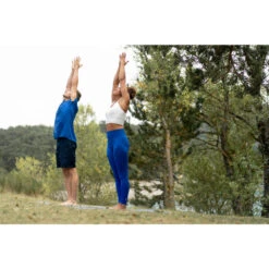 Linnen Yoga T-shirt Voor Heren Made In France -Draag Straal yoga t shirt voor heren 100 linnen made in france indigoblauw 4